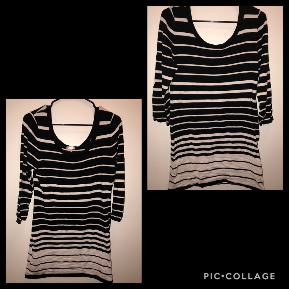 Black & white striped sweater dress
